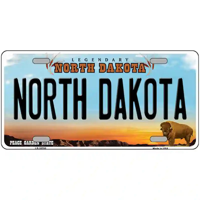 North Dakota Metal Novelty License Plate 12" x 6" (LP)