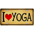 I Love Yoga Yellow Novelty Metal License Plate 12" x 6" (LP)