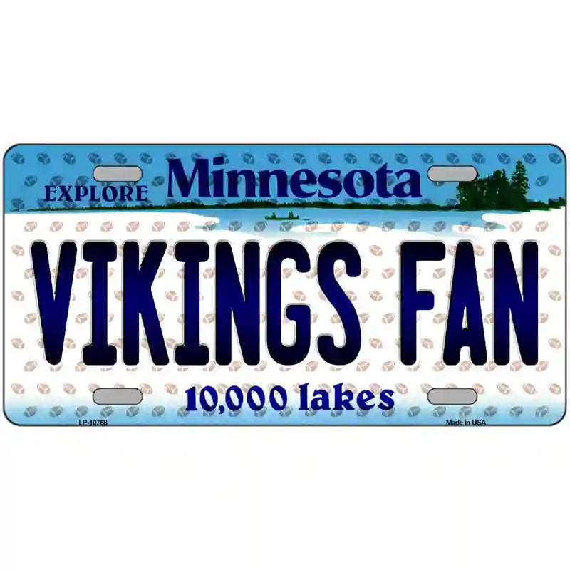 Vikings Fan Minnesota Novelty Metal License Plate 12" x 6" (LP)