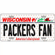 Packers Fan Wisconsin Novelty Metal License Plate 12" x 6" (LP)