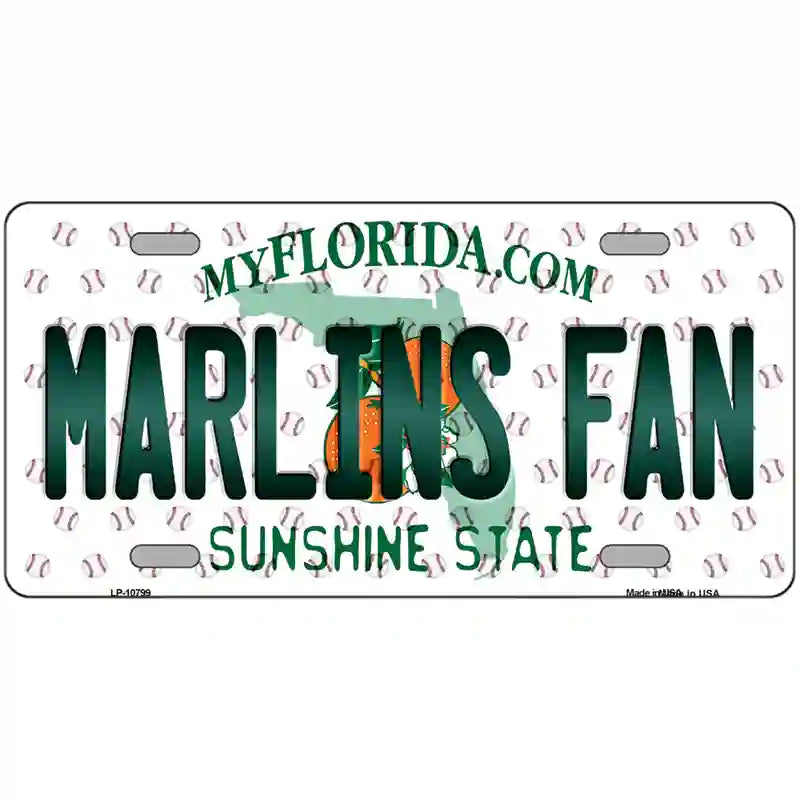 Marlins Fan Florida Novelty Metal License Plate 12" x 6" (LP)