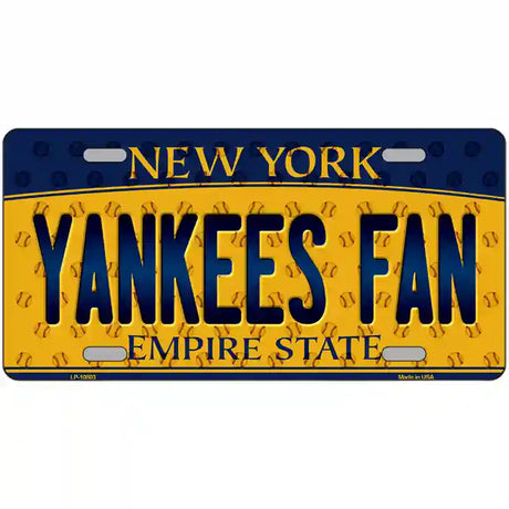 Yankees Fan New York Novelty Metal License Plate 12" x 6" (LP)