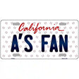 As Fan California Novelty Metal License Plate 12" x 6" (LP)