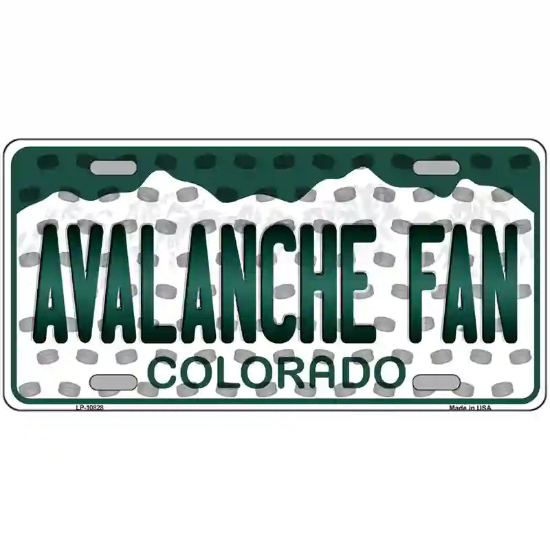 Avalanche Fan Colorado Novelty Metal License Plate 12" x 6" (LP)