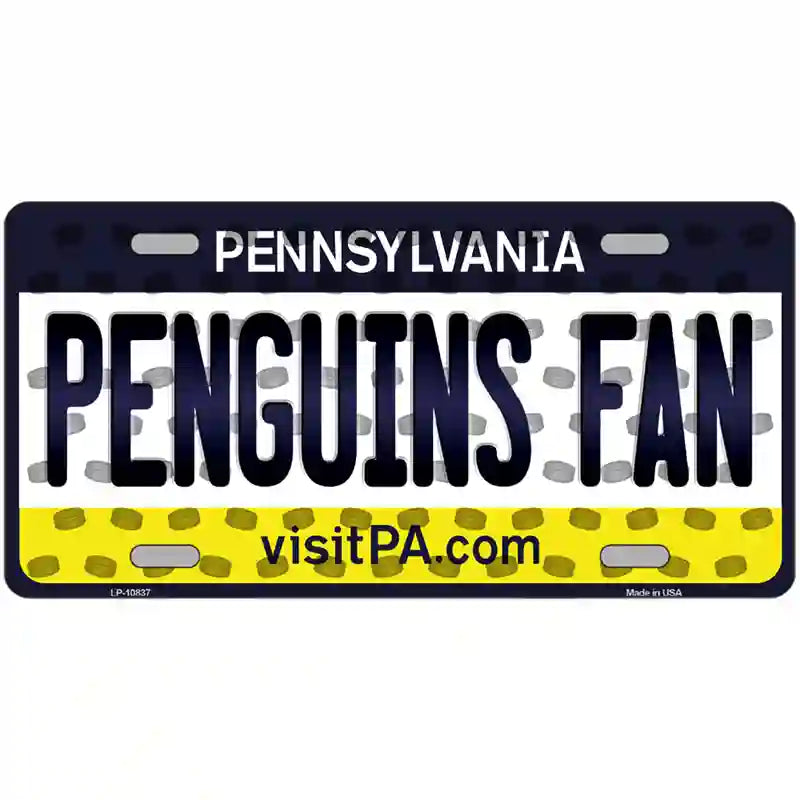 Penguins Fan Pennsylvania Novelty Metal License Plate 12" x 6" (LP)