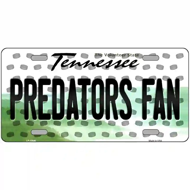 Predators Fan Tennessee Novelty Metal License Plate 12" x 6" (LP)