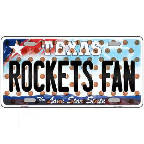 Rockets Fan Texas Novelty Metal License Plate 12" x 6" (LP)