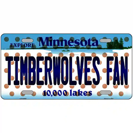 Timberwolves Fan Minnesota Novelty Metal License Plate 12" x 6" (LP)