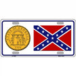 Confederate Flag Georgia Seal Novelty Metal License Plate 12" x 6" (LP)