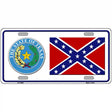 Confederate Flag Texas Seal Novelty Metal License Plate 12" x 6" (LP)