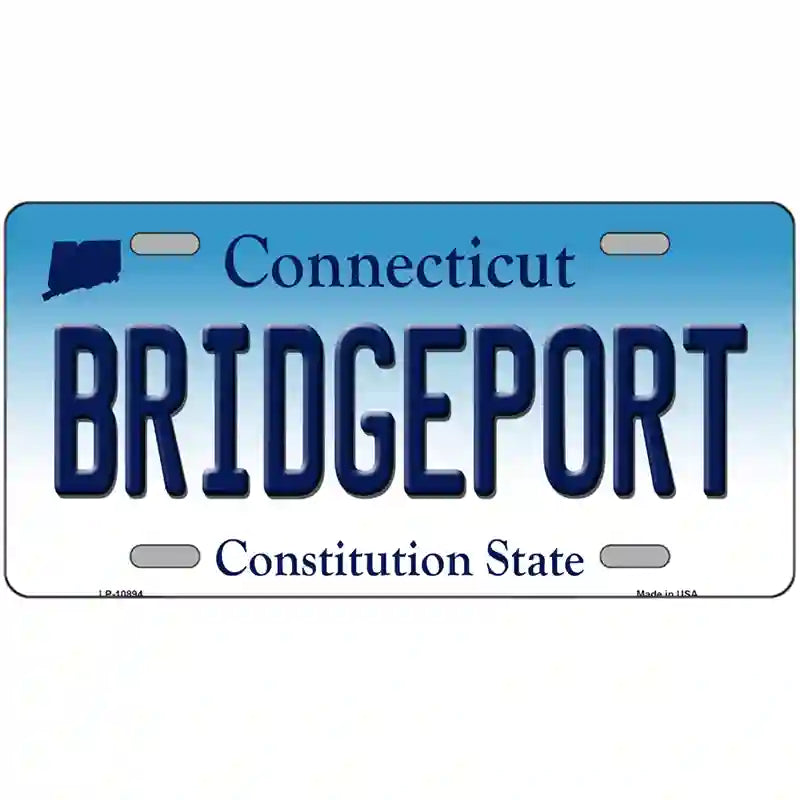 Bridgeport Connecticut Metal Novelty License Plate 12" x 6" (LP)