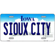 Sioux City Iowa Metal Novelty License Plate 12" x 6" (LP)