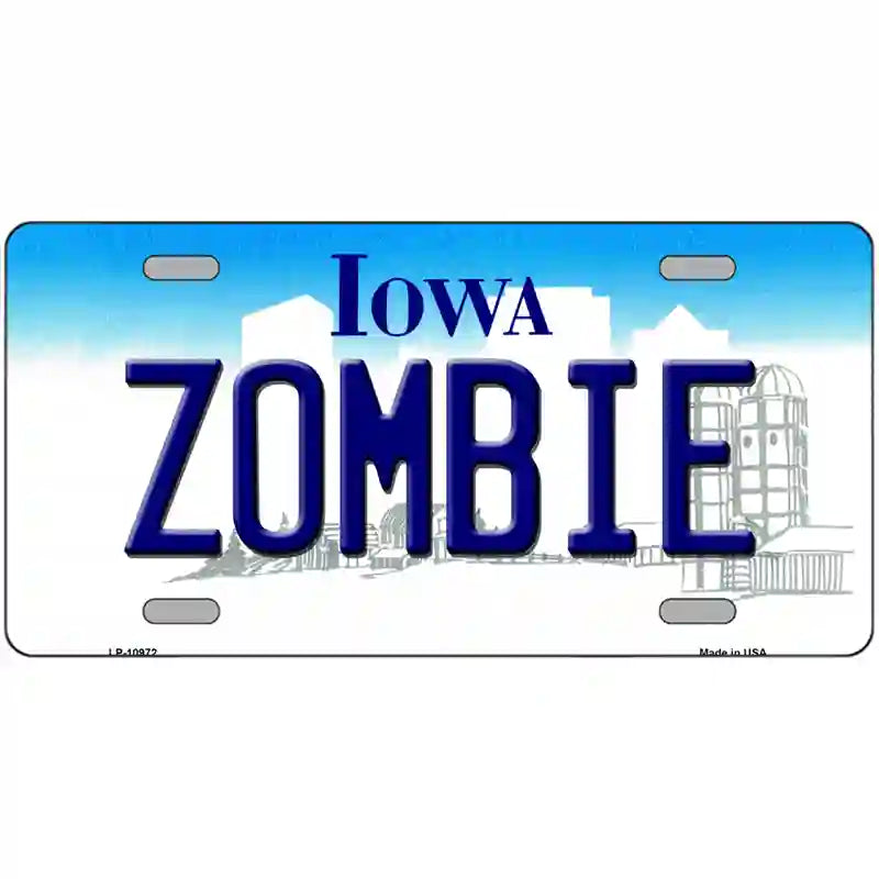 Zombie Iowa Metal Novelty License Plate 12" x 6" (LP)