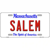 Salem Massachusetts Metal Novelty License Plate