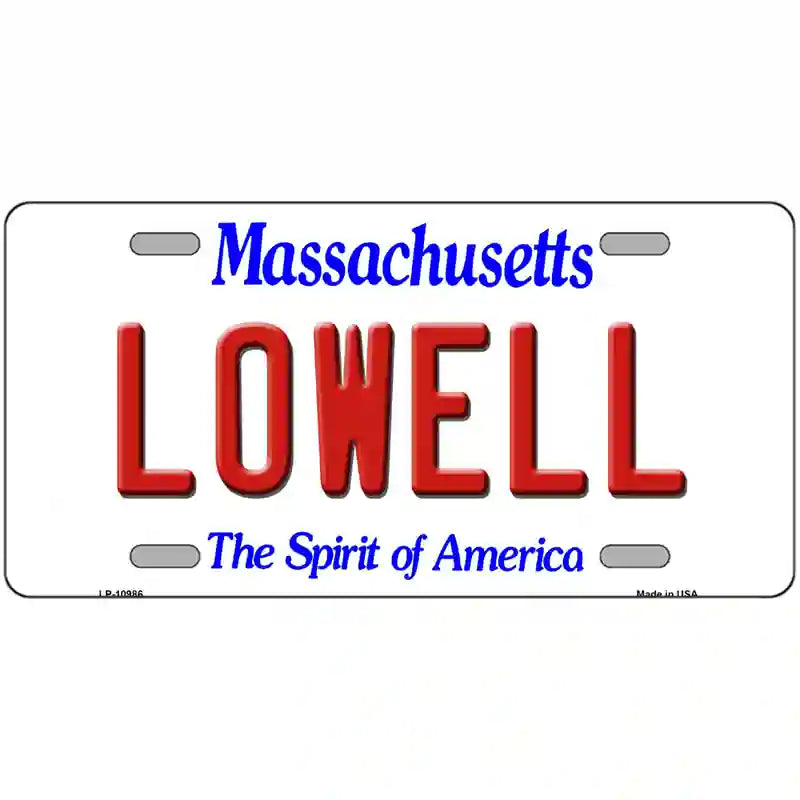 Lowell Massachusetts Metal Novelty License Plate