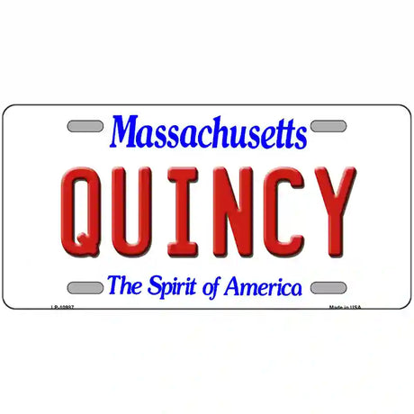 Quincy Massachusetts Metal Novelty License Plate 12" x 6" (LP)