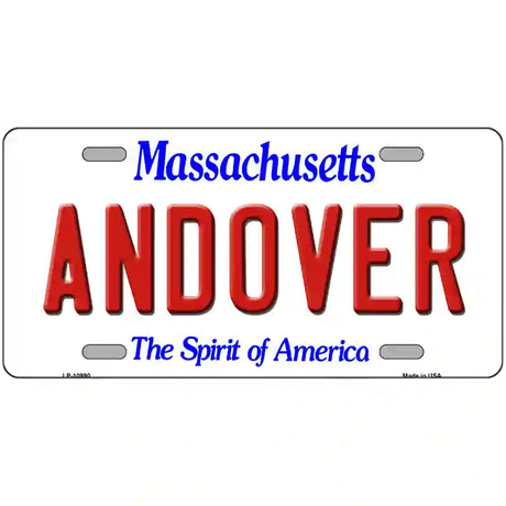 Andover Massachusetts Metal Novelty License Plate 12" x 6" (LP)