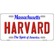 Harvard Massachusetts Metal Novelty License Plate 12" x 6" (LP)