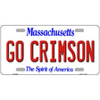 Go Crimson Massachusetts Metal Novelty License Plate 12" x 6" (LP)