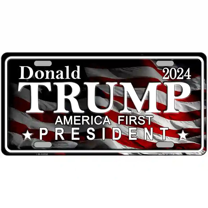 America First Trump Metal Novelty License Plate