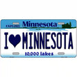 I Love Minnesota Metal Novelty License Plate 12" x 6" (LP)