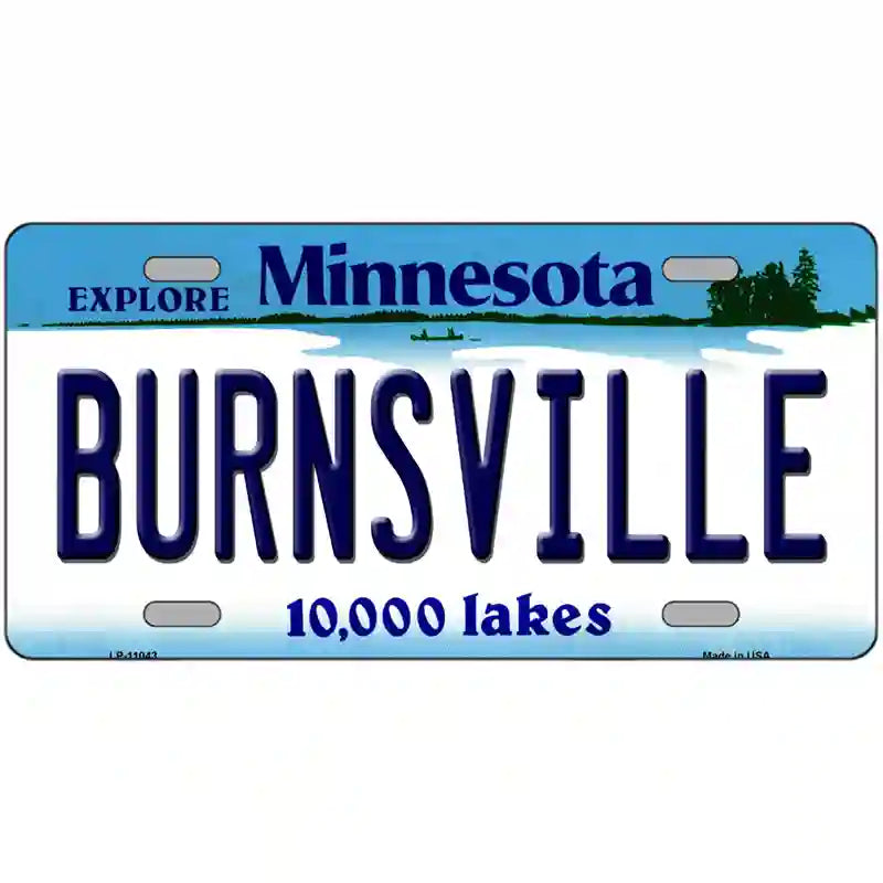 Burnsville Minnesota State Novelty License Plate 12" x 6" (LP)