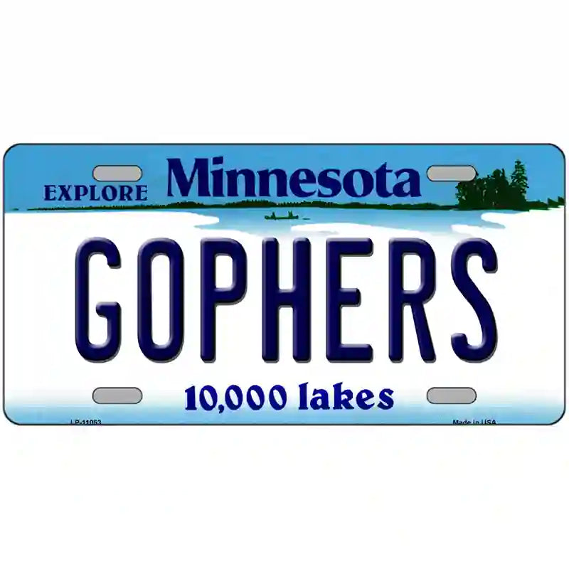 Gophers Minnesota State Novelty License Plate 12" x 6" (LP)