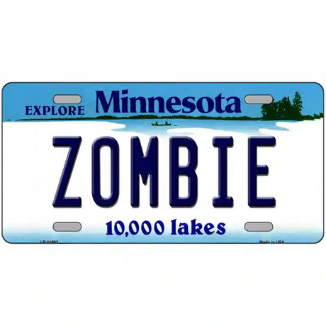 Zombie Minnesota State Novelty License Plate 12" x 6" (LP)