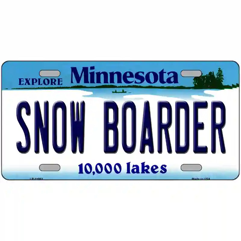 Snow Boarder Minnesota State Novelty License Plate 12" x 6" (LP)