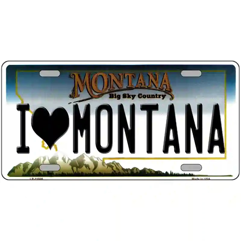 I Love Montana State Novelty License Plate 12" x 6" (LP)