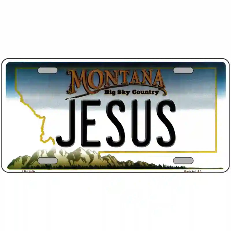 Jesus Montana State Novelty License Plate 12" x 6" (LP)