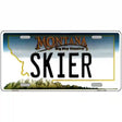 Skier Montana State Novelty License Plate 12" x 6" (LP)