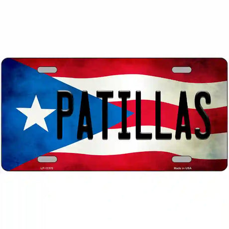 Patillas Puerto Rico Flag License Plate Metal Novelty 12" x 6" (LP)