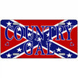 Confederate Country Gal Novelty Metal License Plate 12" x 6" (LP)