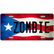 Zombie Puerto Rico Flag License Plate Metal Novelty 12" x 6" (LP)