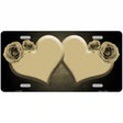 Hearts Over Roses In Gold Novelty License Plate 12" x 6" (LP)