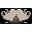 Hearts Over Roses In Tan Novelty License Plate 12" x 6" (LP)