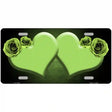 Hearts Over Roses In Lime Green Novelty License Plate 12" x 6" (LP)