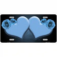 Hearts Over Roses In Light Blue Novelty License Plate 12" x 6" (LP)