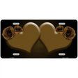 Hearts Over Roses In Brown Novelty License Plate 12" x 6" (LP)