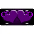 Hearts Over Roses In Purple Novelty License Plate 12" x 6" (LP)