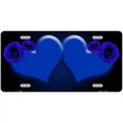 Hearts Over Roses In Blue Novelty License Plate 12" x 6" (LP)