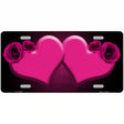 Hearts Over Roses In Pink Novelty License Plate 12" x 6" (LP)