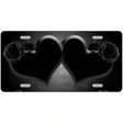 Hearts Over Roses In Black Novelty License Plate 12" x 6" (LP)