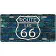 Route 66 Blue Brick Wall Novelty License Plate 12" x 6" (LP)