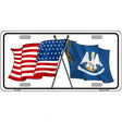 Louisiana Crossed US Flag License Plate 12" x 6" (LP)