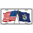 Maine Crossed US Flag License Plate 12" x 6" (LP)