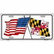 Maryland Crossed US Flag License Plate 12" x 6" (LP)