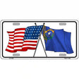 Nevada Crossed US Flag License Plate 12" x 6" (LP)