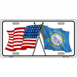 South Dakota Crossed US Flag License Plate 12" x 6" (LP)